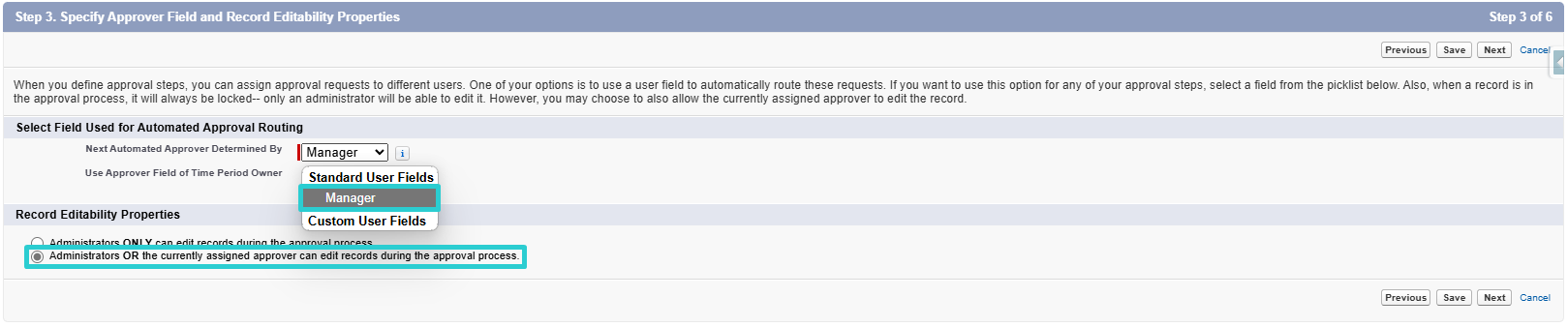Approval Process Creation Step 3