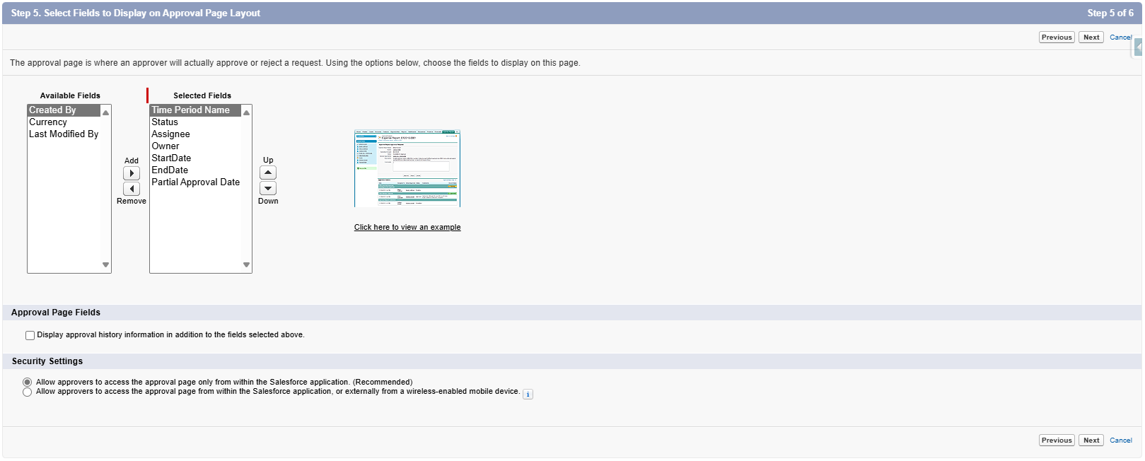 Approval Process Creation Step 5