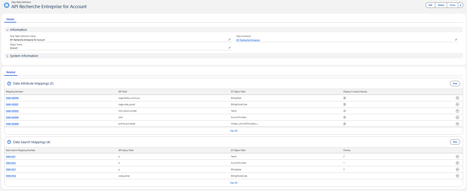 Data Table Definition Preview